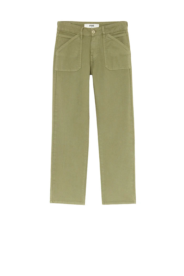 FIVE KHAKI LOURDES DENIM TROUSERS