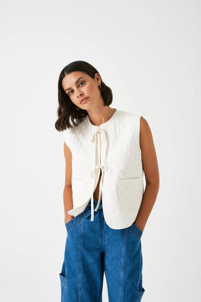 SEVENTY AND MOCHI ECRU ARIA VEST