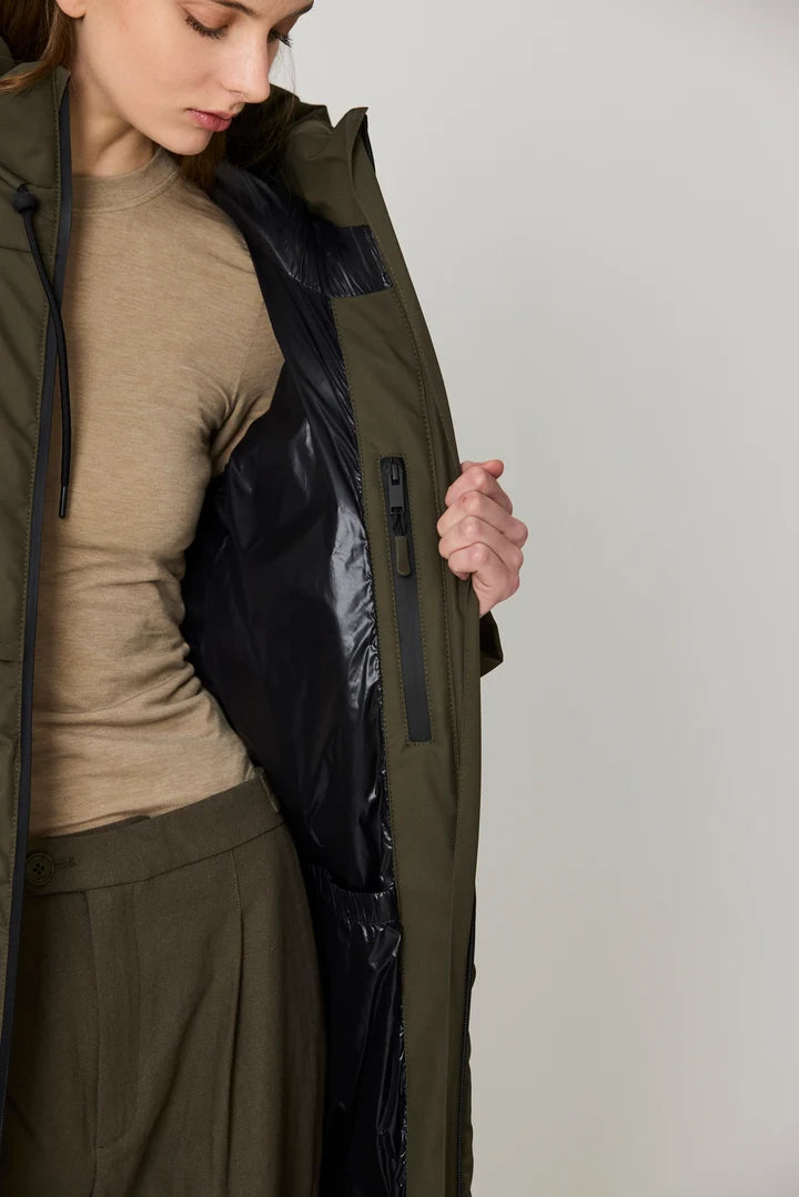 TANTA KHAKI SNESTORM QUILTED COAT