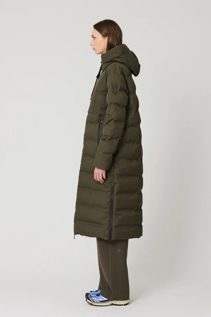 TANTA KHAKI SNESTORM QUILTED COAT