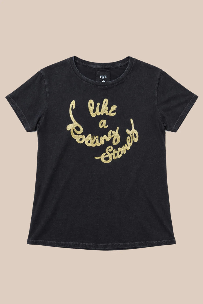 FIVE BLACK ROLLING STONES TEE