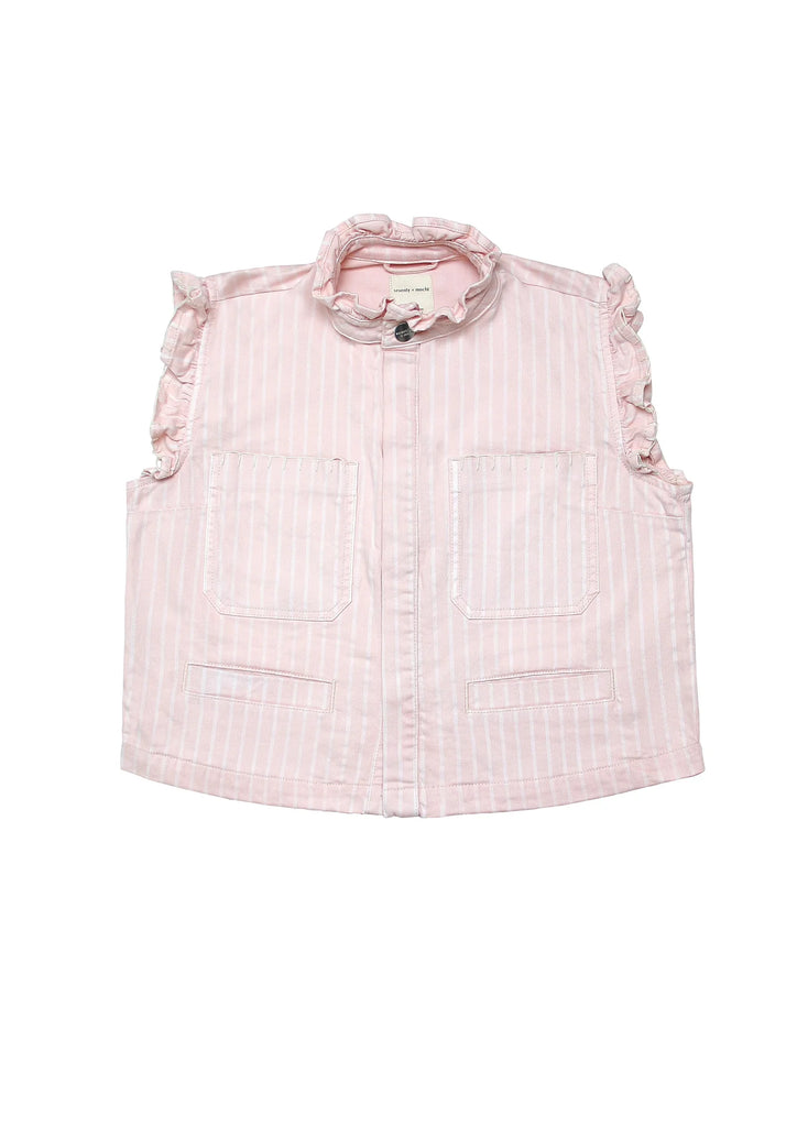 SEVENTY AND MOCHI PABLO PINK STRIPE WAISTCOAT