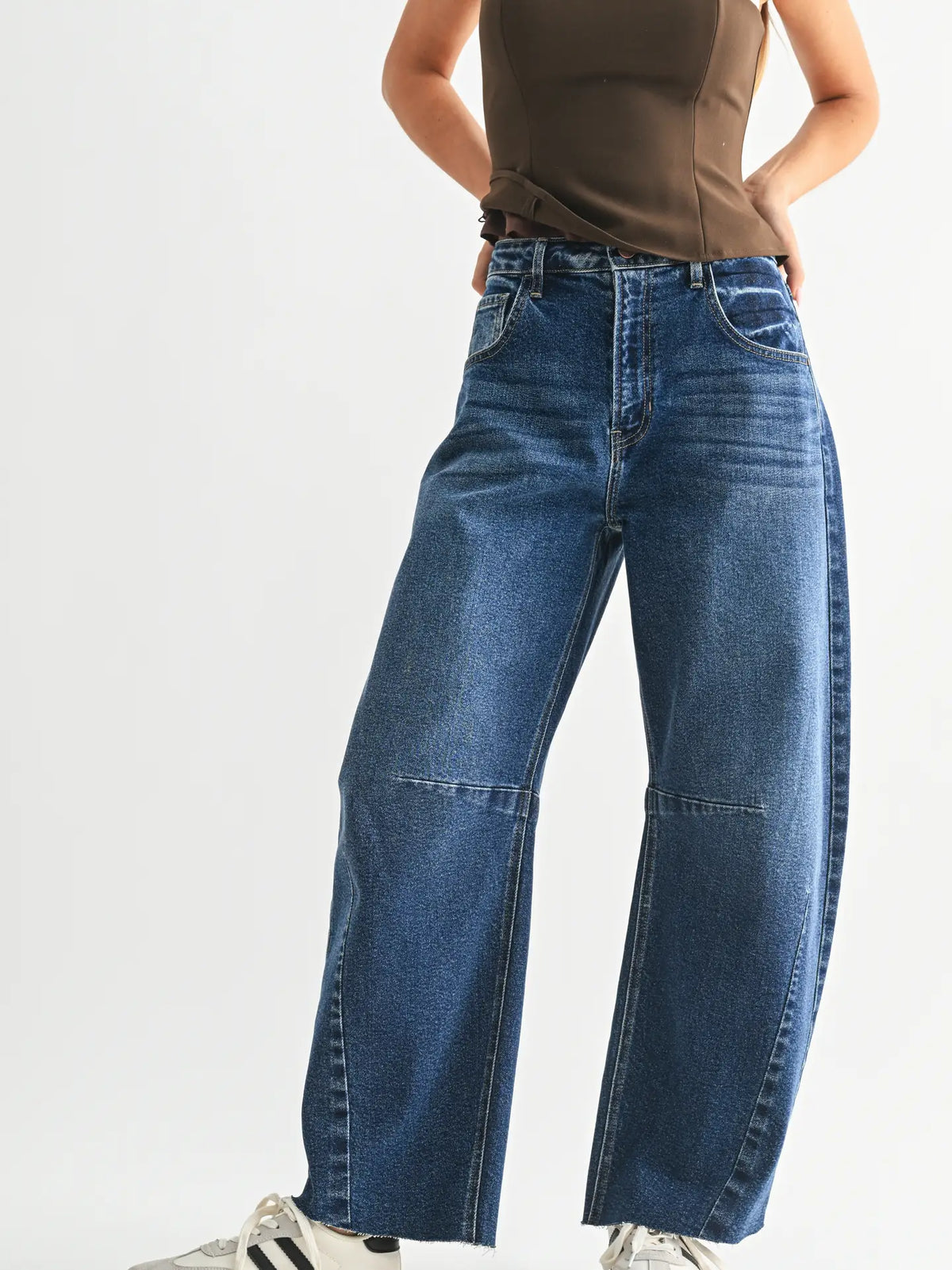JUST BLACK DENIM BARREL JEAN - White Bicycle