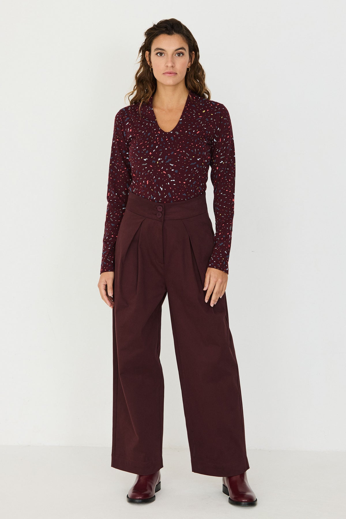 SKFK PLUM, EHIARA GOTS BALLOON TROUSER
