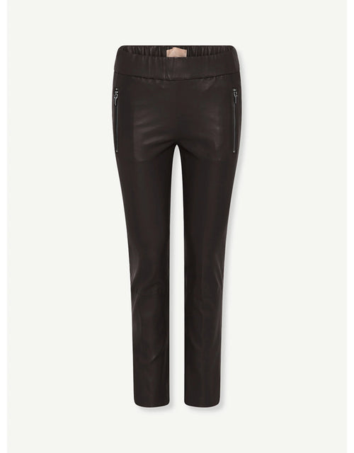 GUSTAV DOA BLACK LEATHER KICK FLARE PANT - White Bicycle