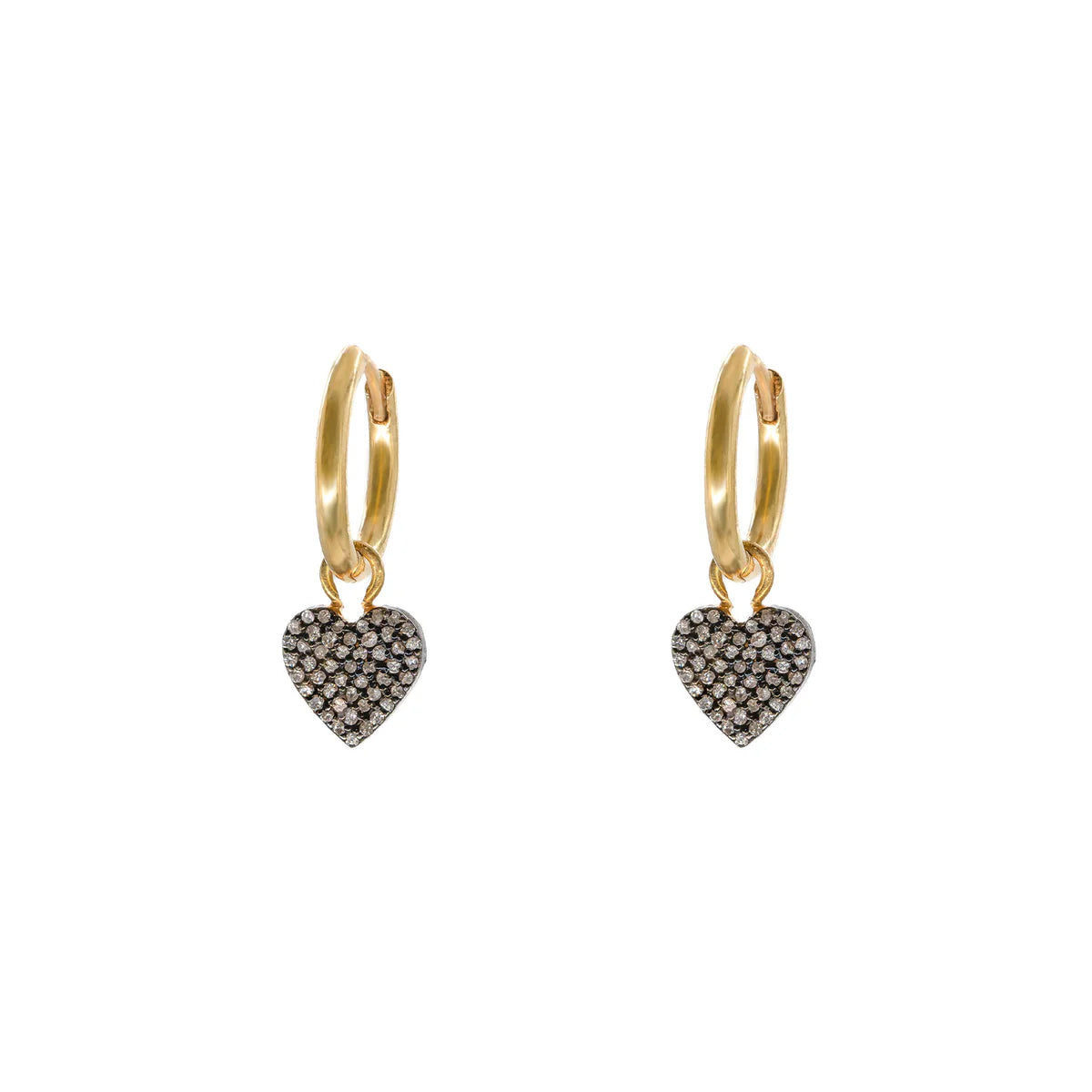 KIRSTIE LE MARQUE DROP HEART EARRINGS - White Bicycle