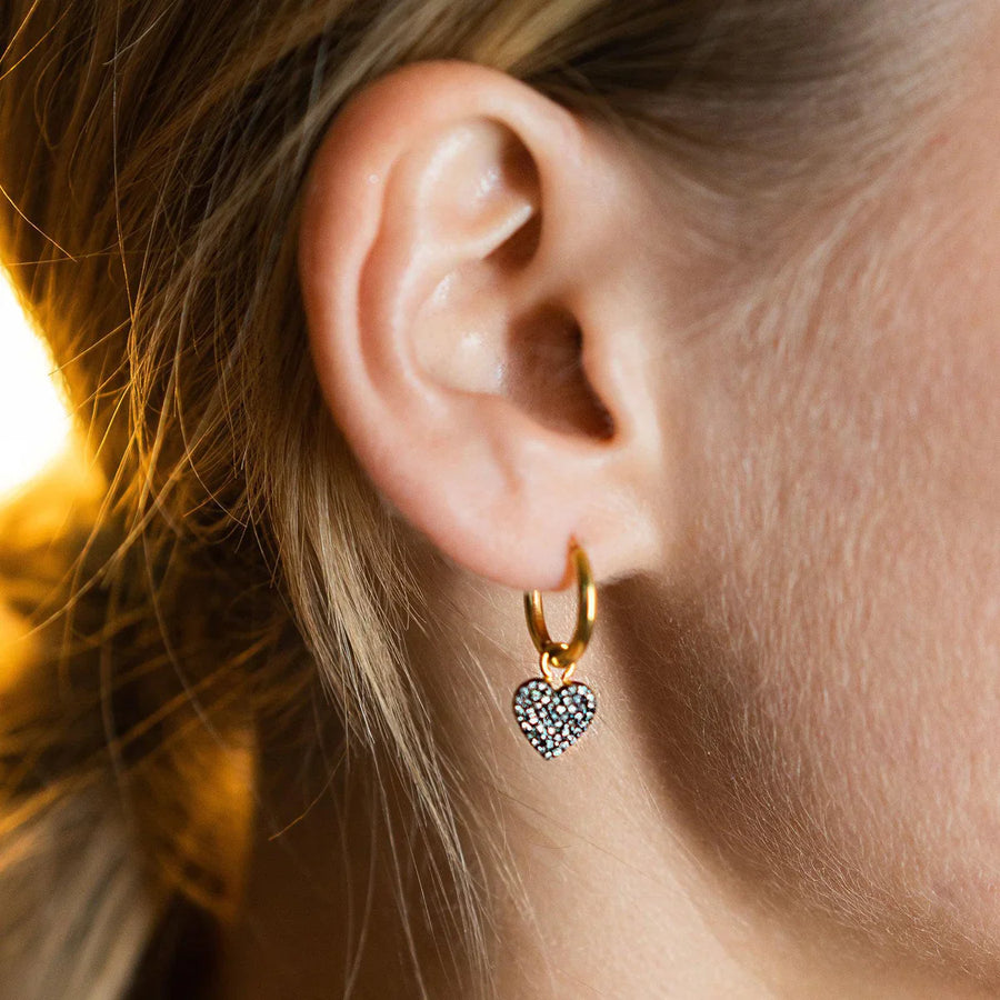 KIRSTIE LE MARQUE DROP HEART EARRINGS - White Bicycle