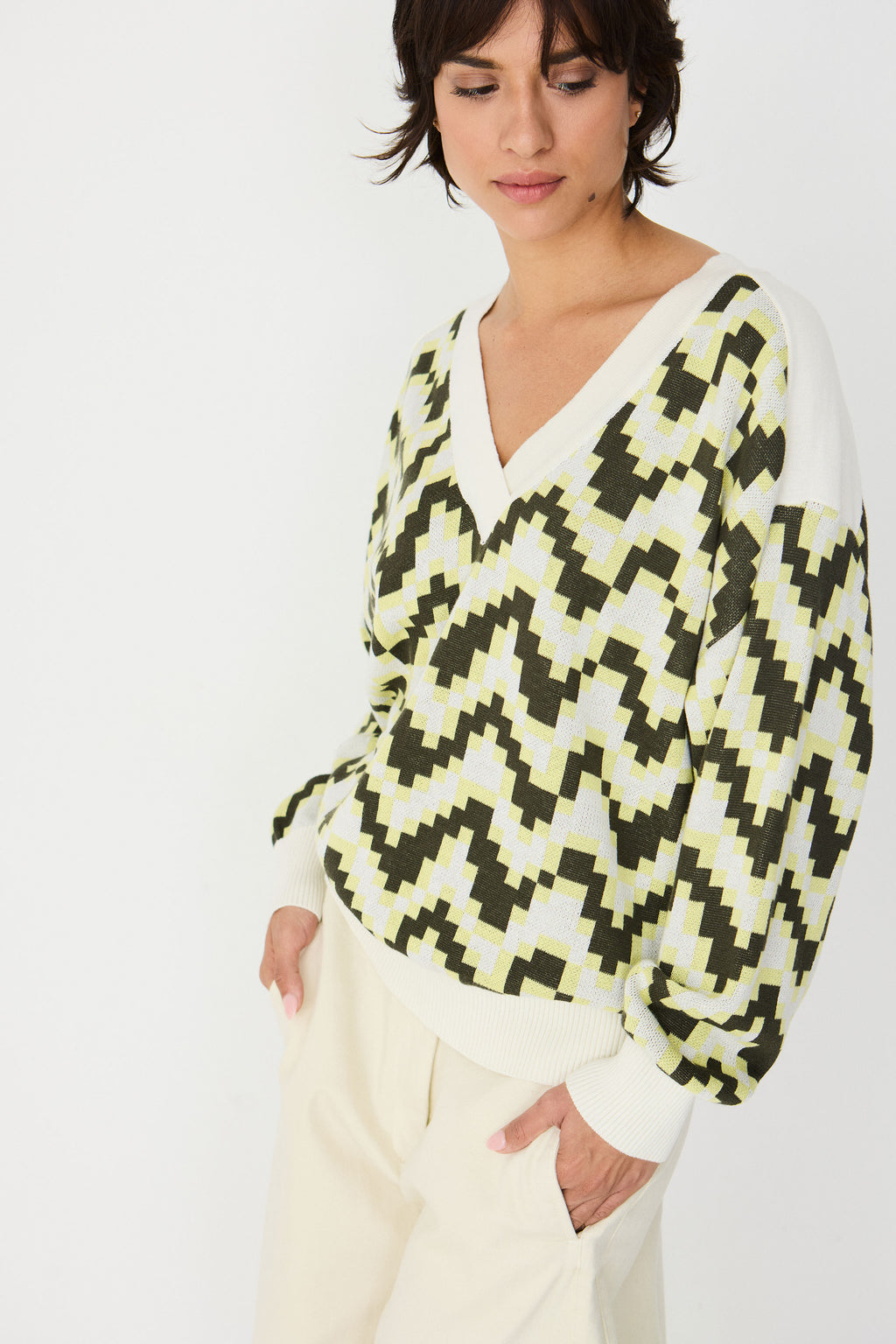SKFK KEREZI-GOTS ZIG ZAG SWEATER