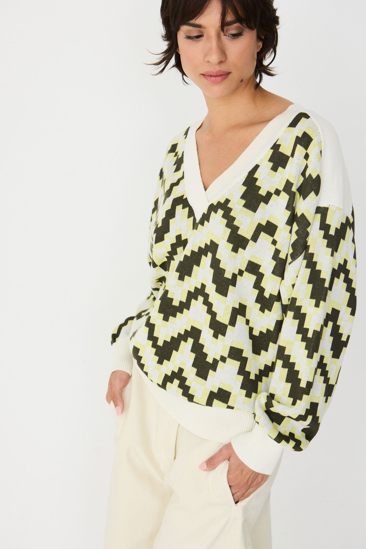 SKFK KEREZI-GOTS ZIG ZAG SWEATER