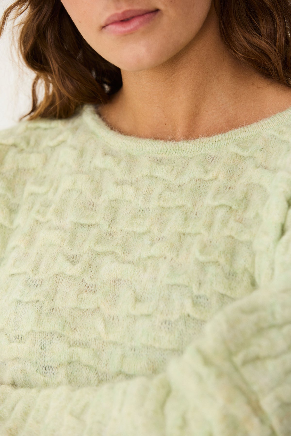 SKFK SOFT GREEN NAIA BUBBLE KNIT