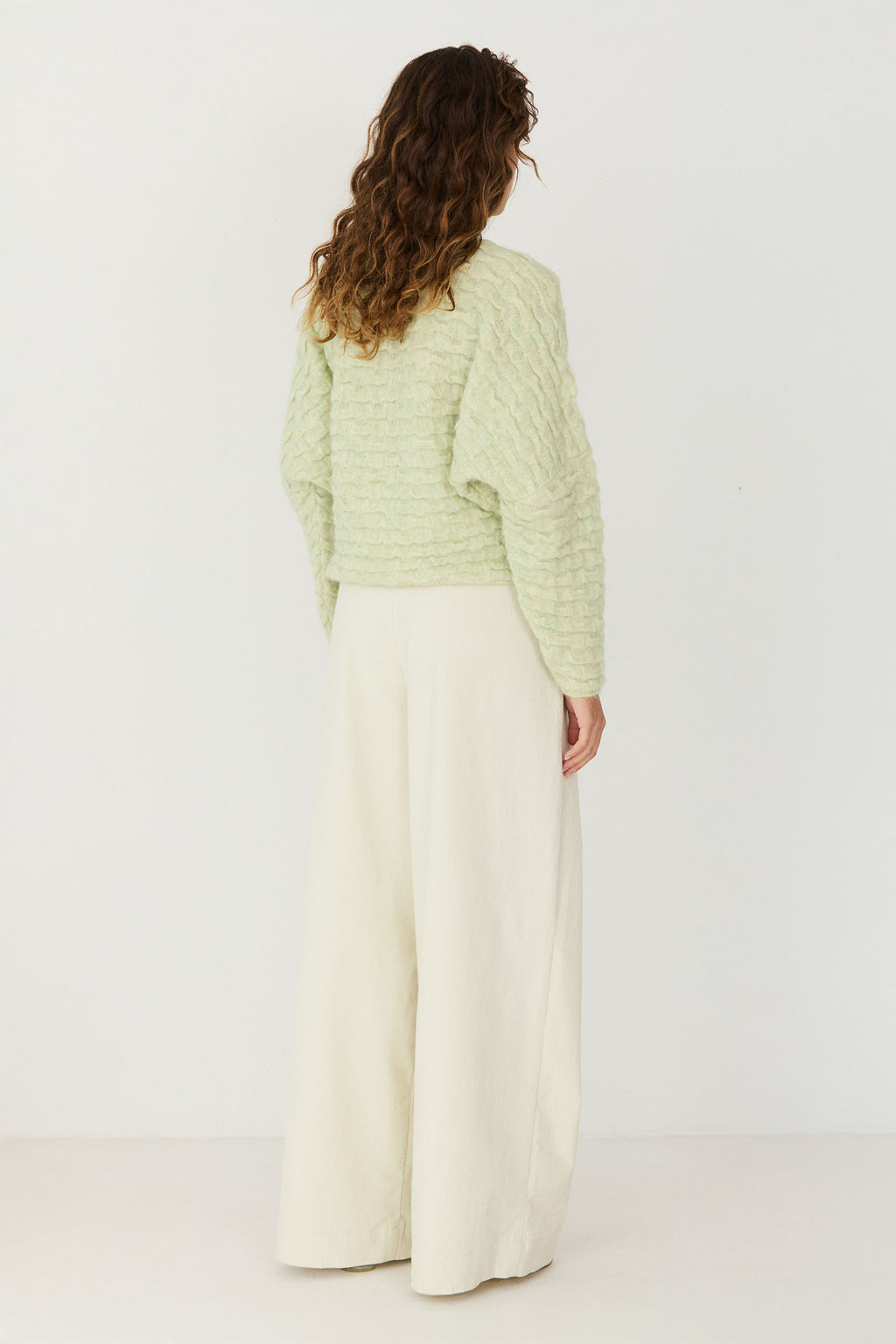 SKFK SOFT GREEN NAIA BUBBLE KNIT
