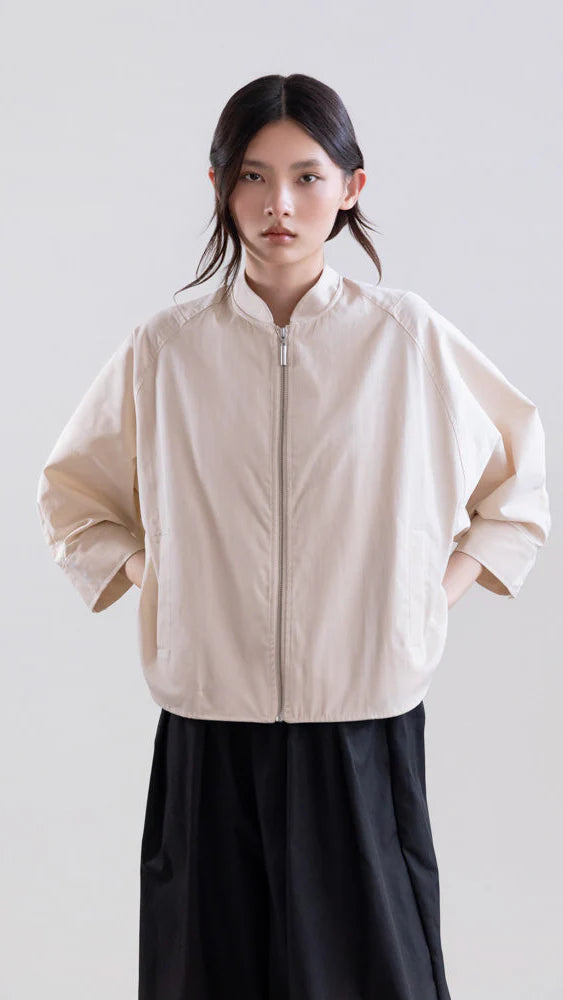PSOPHIA CREAM BOMBER JACKET