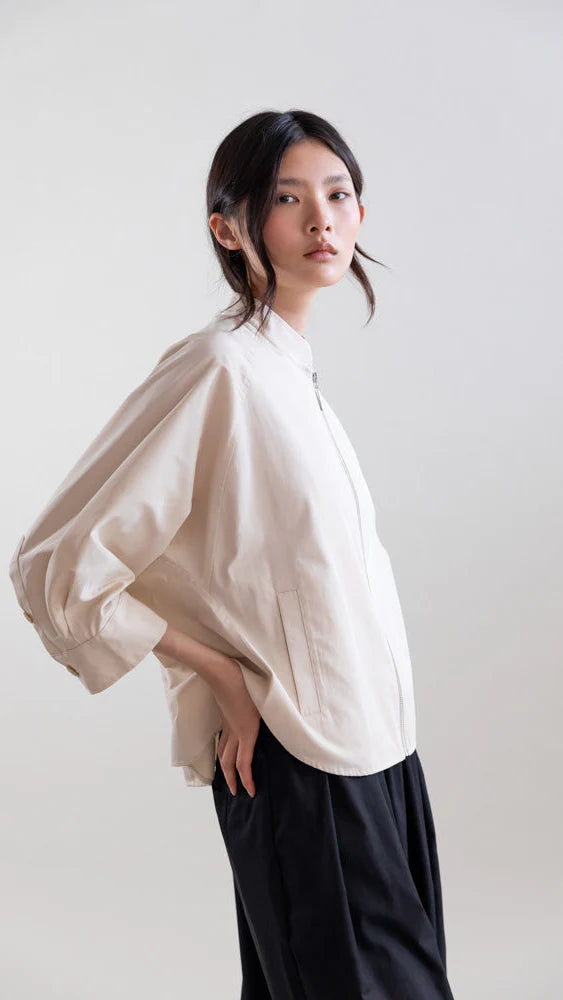 PSOPHIA CREAM BOMBER JACKET