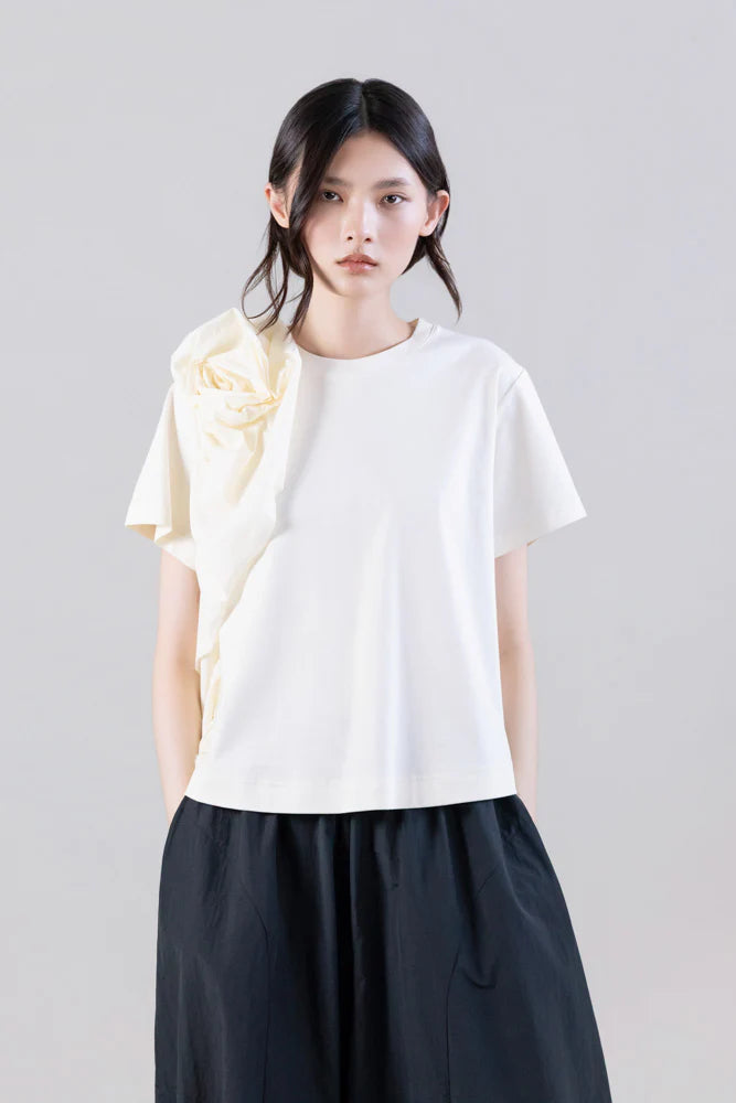 PSOPHIA JERSEY ROSETTE TEE