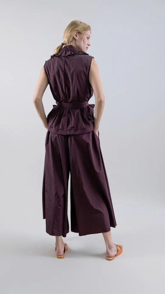 PSOPHIA FIG TAFFETA PALAZZO PANT