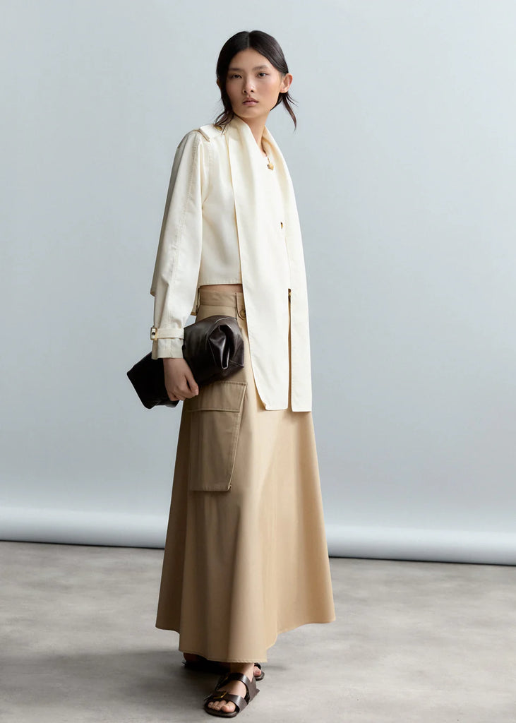 PSOPHIA CAMEL LONG CARGO SKIRT