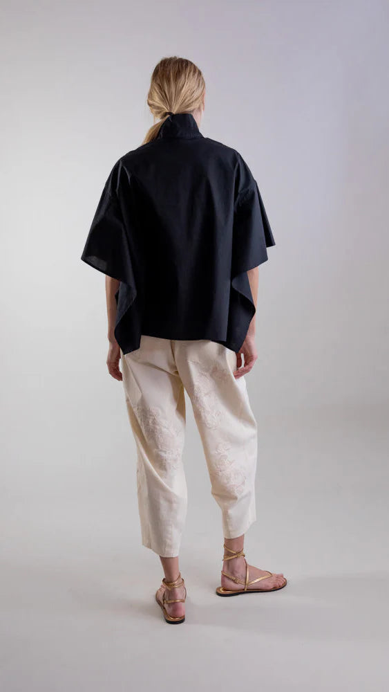 PSOPHIA BLACK SHORT SLEEVE SHIRT - White Bicycle