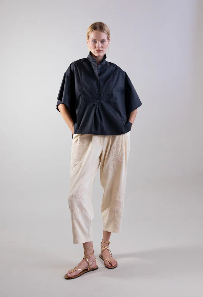 PSOPHIA BLACK SHORT SLEEVE SHIRT - White Bicycle