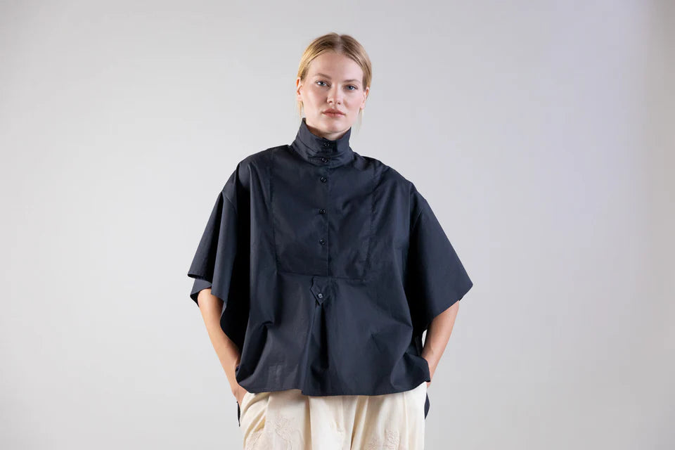 PSOPHIA BLACK SHORT SLEEVE SHIRT - White Bicycle