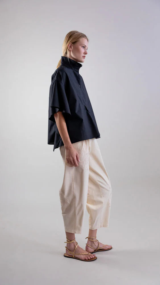 PSOPHIA BLACK SHORT SLEEVE SHIRT - White Bicycle