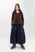 PSOHIA CHOCOLATE A-LINE HOODED TOP