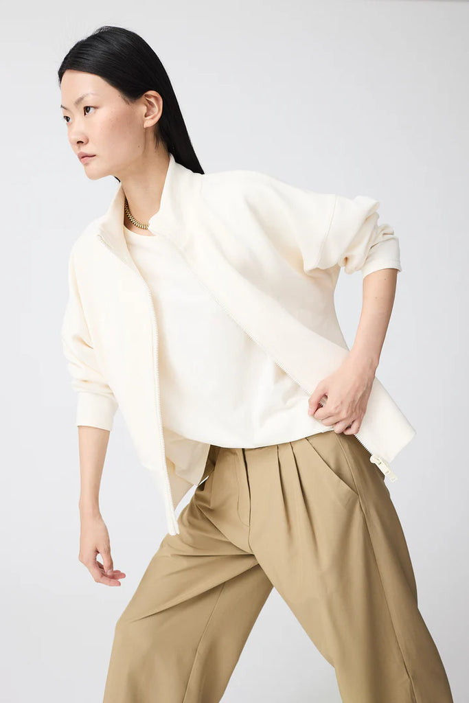 TANTA MIST OFF WHITE ZIP SWEAT JACKET