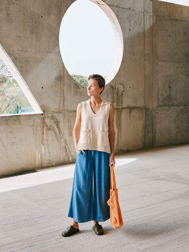 INDI AND COLD WIDE CROP DENIMS