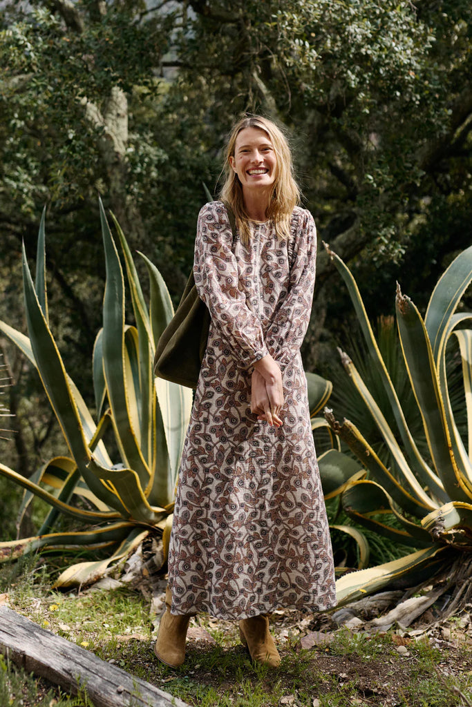 INDI AND COLD CREPE COTTON PATTERN DRESS