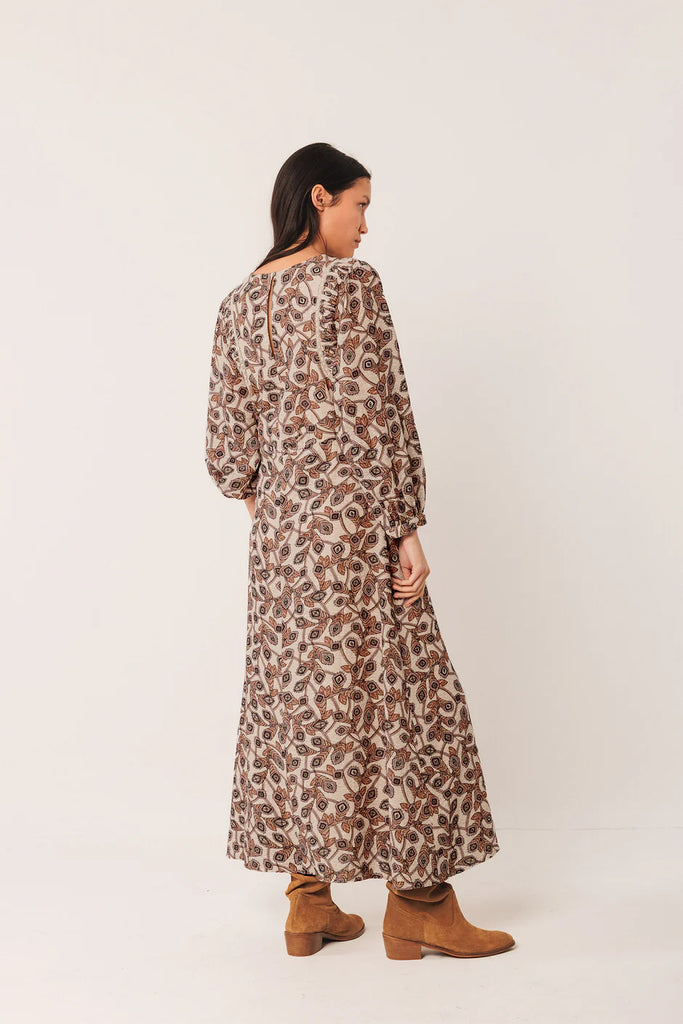 INDI AND COLD CREPE COTTON PATTERN DRESS