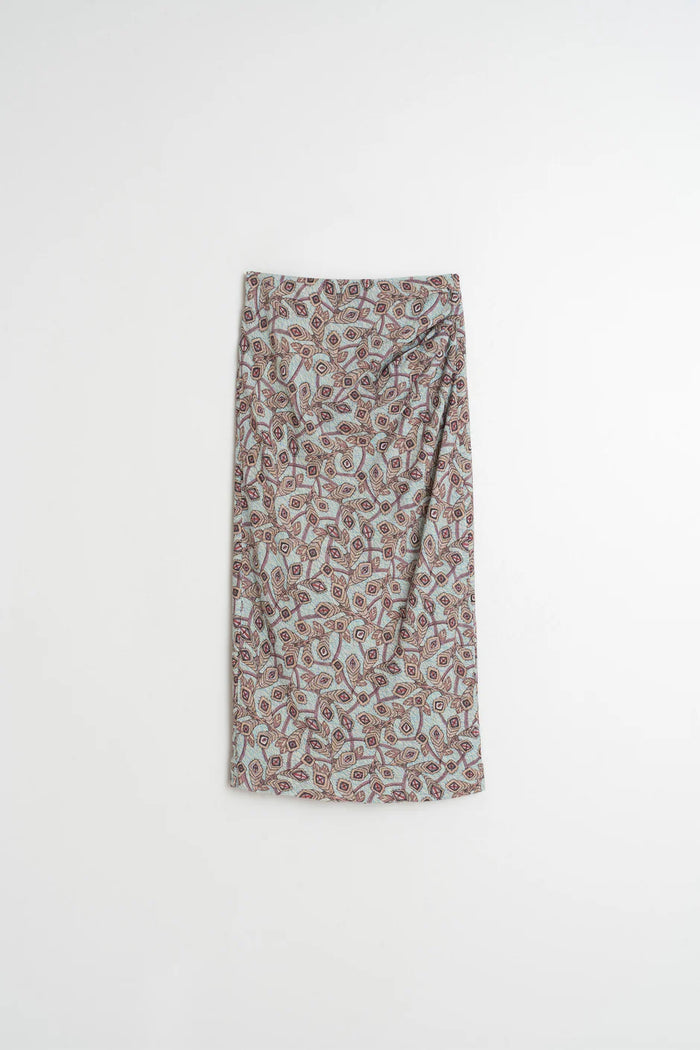 INDI AND COLD MIDI PATTERN SKIRT