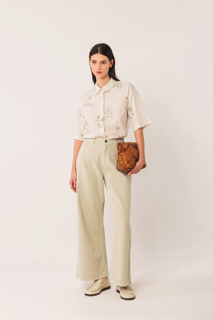 INDI AND COLD WIDE LEG CREAM JEANS