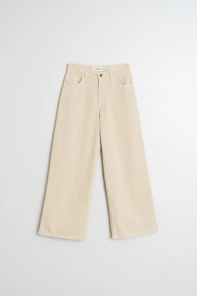 INDI AND COLD WIDE LEG CREAM JEANS