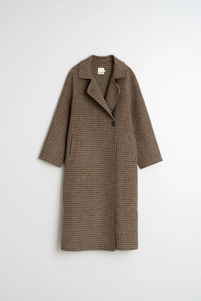 INDI AND COLD WOOL CHECK COAT