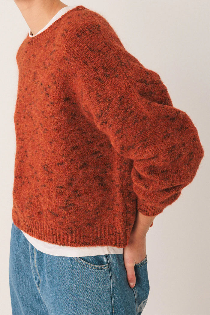 INDI AND COLD BURNT ORANGE CROP KNIT
