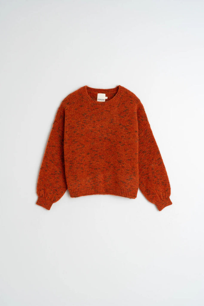 INDI AND COLD BURNT ORANGE CROP KNIT