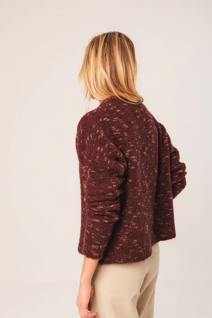 INDI AND COLD PLUM FLECK CARDIGAN
