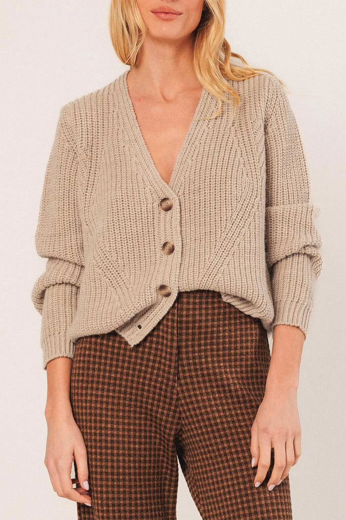 INDI AND COLD SAND RIB CARDIGAN