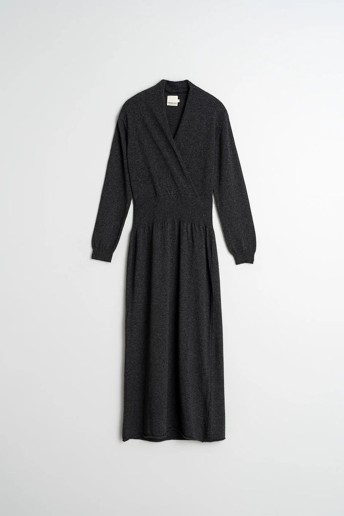 INDI AND COLD CHARCOAL WOOL DRESS