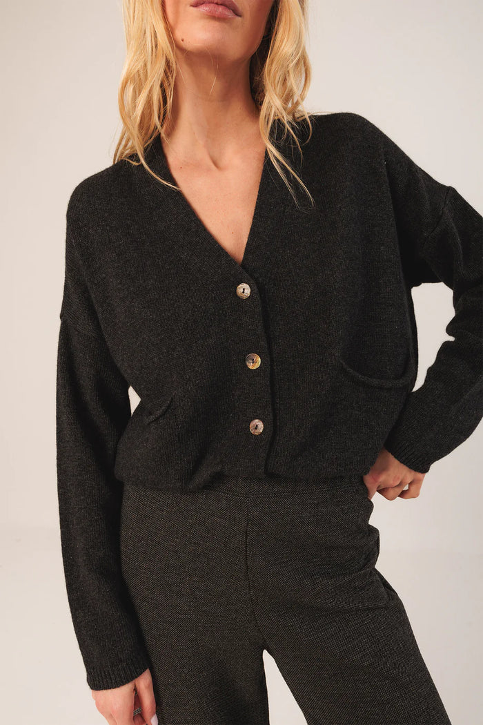 INDI AND COLD CHARCOAL CARDIGAN