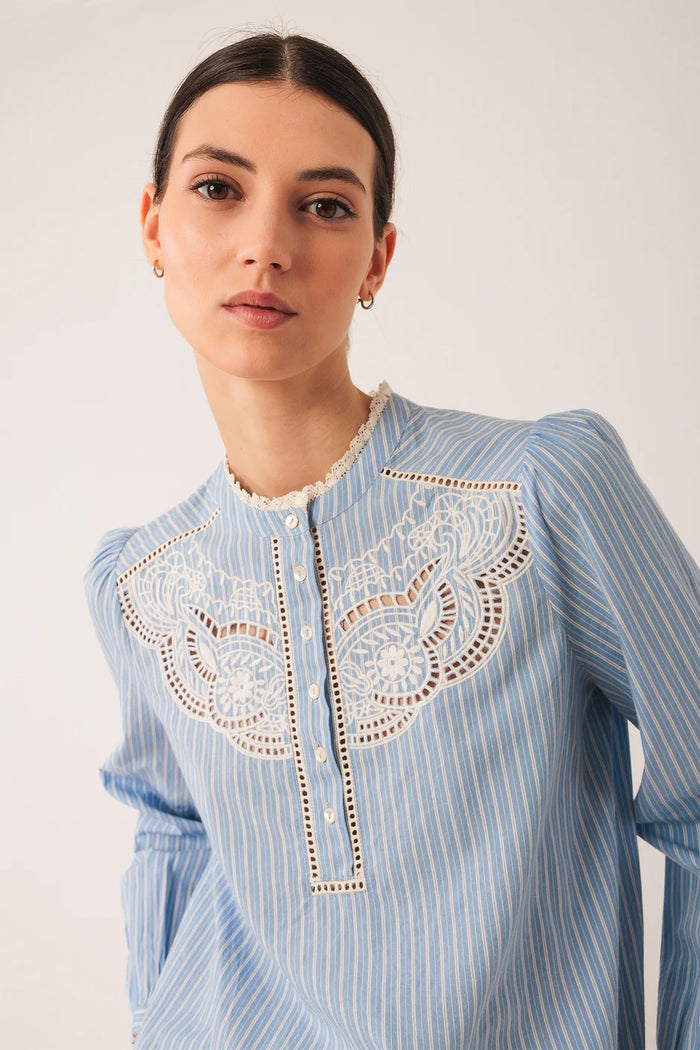 INDI AND COLD COTTON STRIP SHIRT
