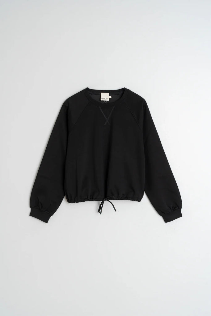INDI AND COLD BLACK CROP SWEATSHIRT