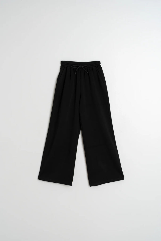 INDI AND COLD BLACK JERSEY WIDE LEG TROUSER