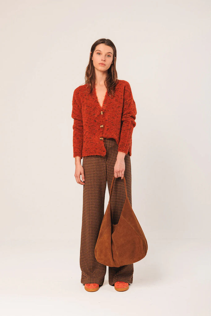 INDI AND COLD TAN SUEDE BAG