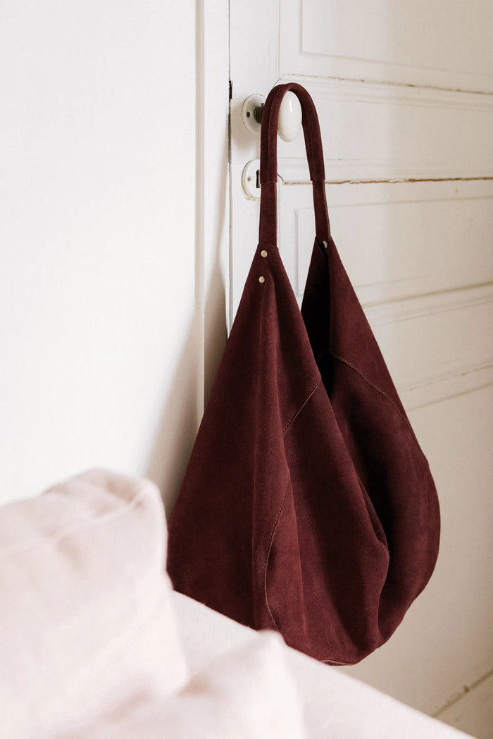 INDI AND COLD PLUM SUEDE BAG