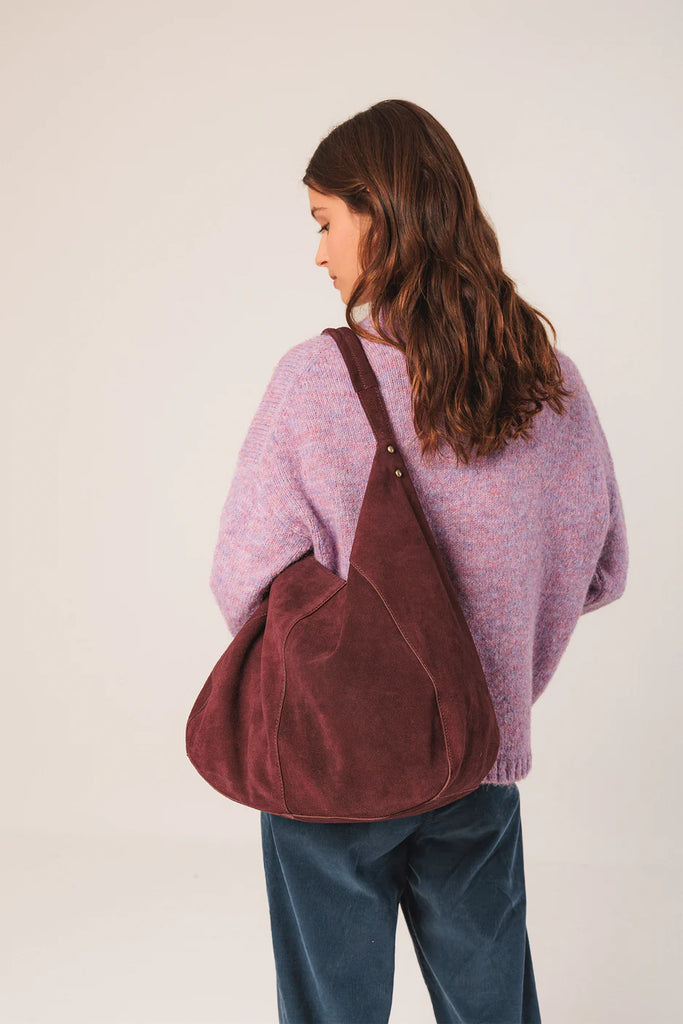 INDI AND COLD PLUM SUEDE BAG
