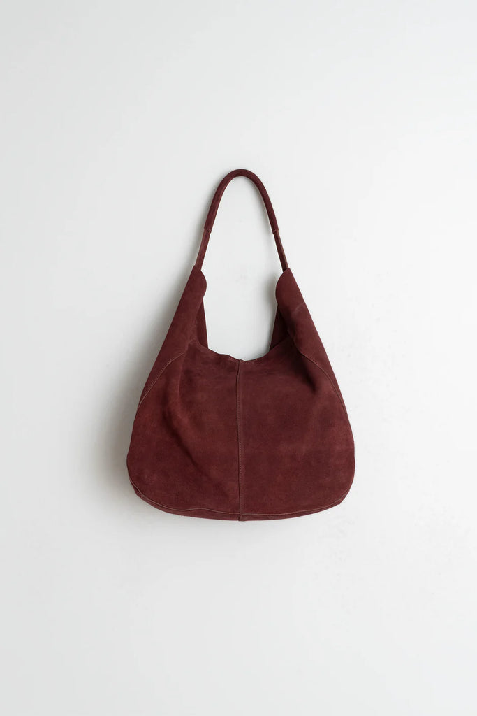 INDI AND COLD PLUM SUEDE BAG