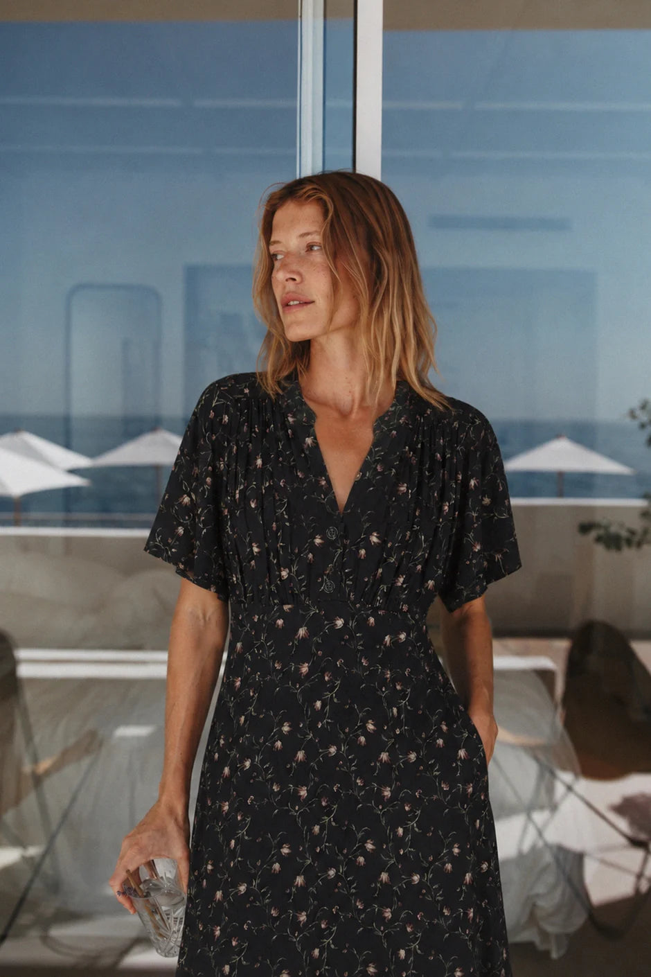 INDI AND COLD LONG FLORAL PRINT DRESS