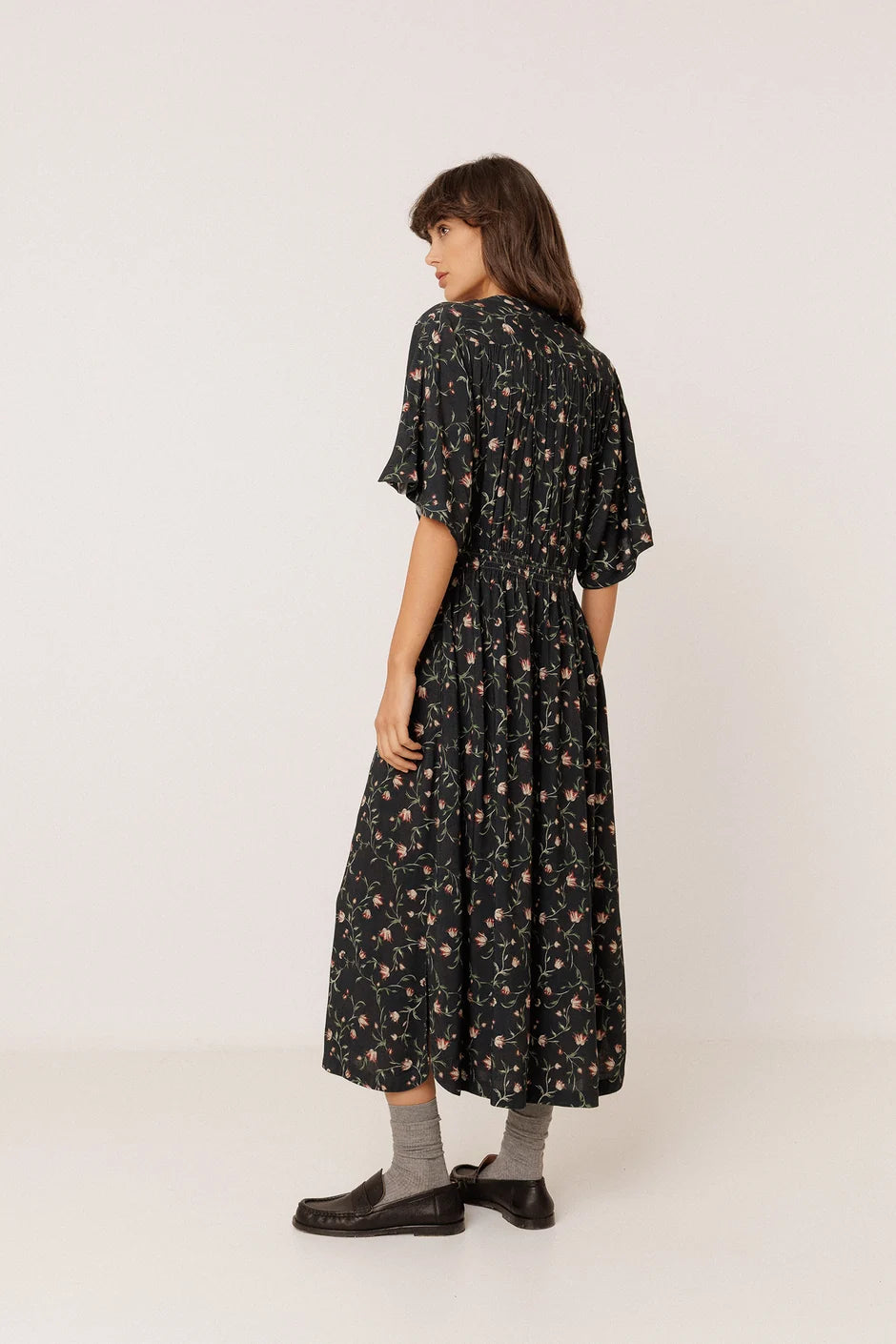INDI AND COLD LONG FLORAL PRINT DRESS