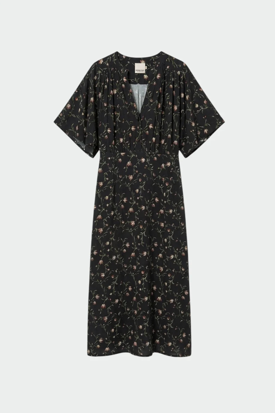 INDI AND COLD LONG FLORAL PRINT DRESS