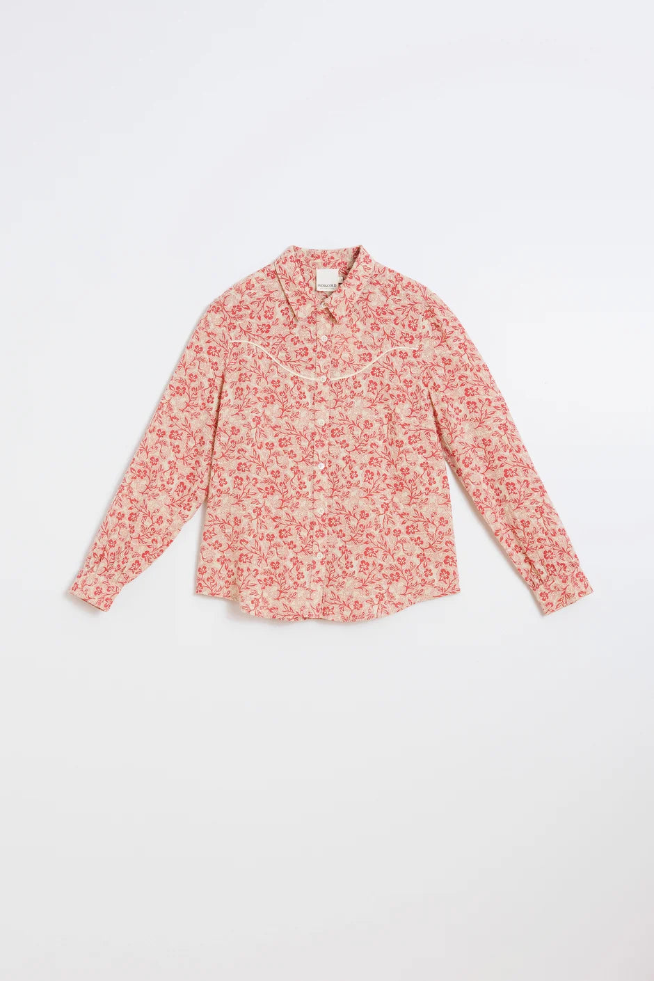 INDI AND COLD RED PATTERN WESTERN STYLE SHIRT